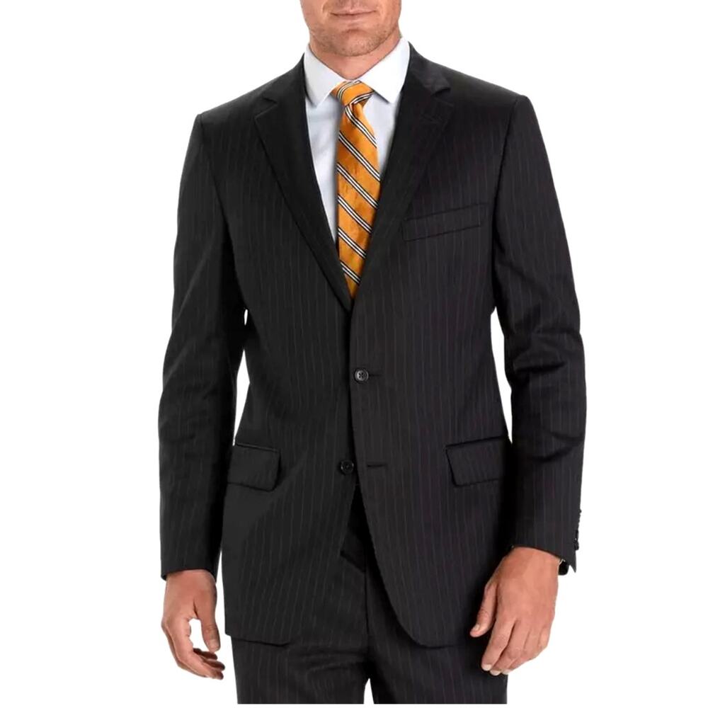 Brooks Brothers Fitzgerald Suit Jacket 42R Pinstripe Blazer  $998 Wool Dark Gray